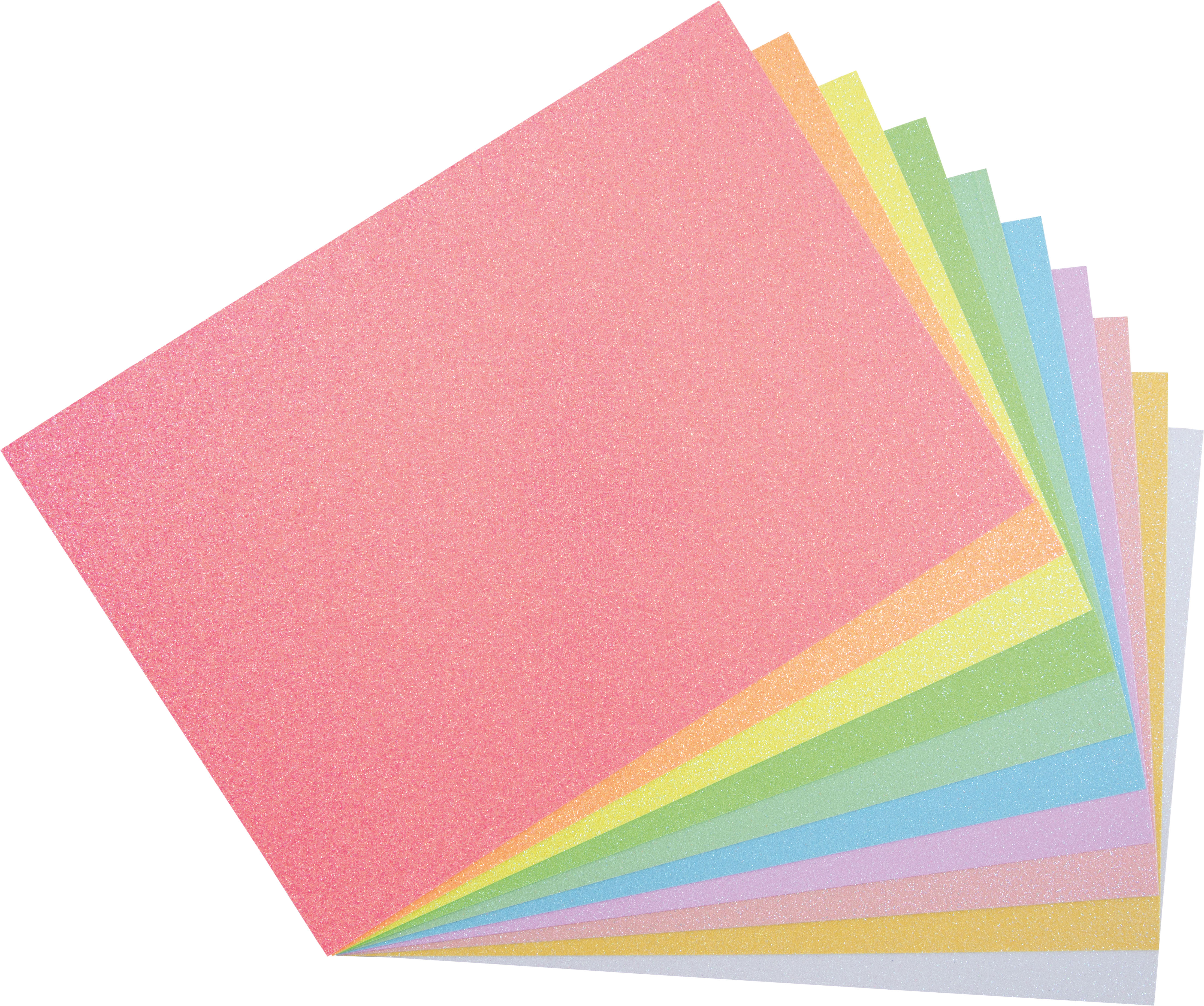 Glitterkartonsortiment Pastell & Neon