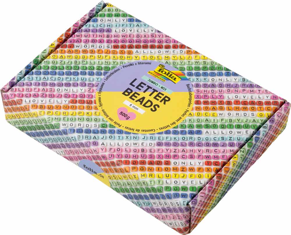 Buchstabenperlen Jumbo bunt/schwarz