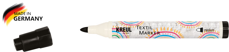 Textilmarker schwarz, Spitze 2 - 4 mm