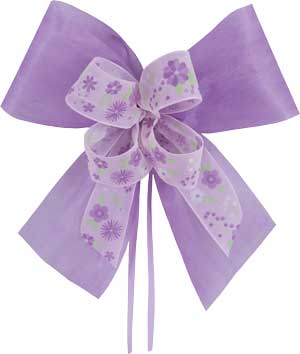 Schultütenschleife flieder mit Blumen