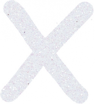 Glitterbuchstabe X weiß
