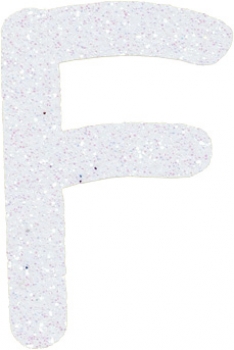 Glitterbuchstabe F weiß