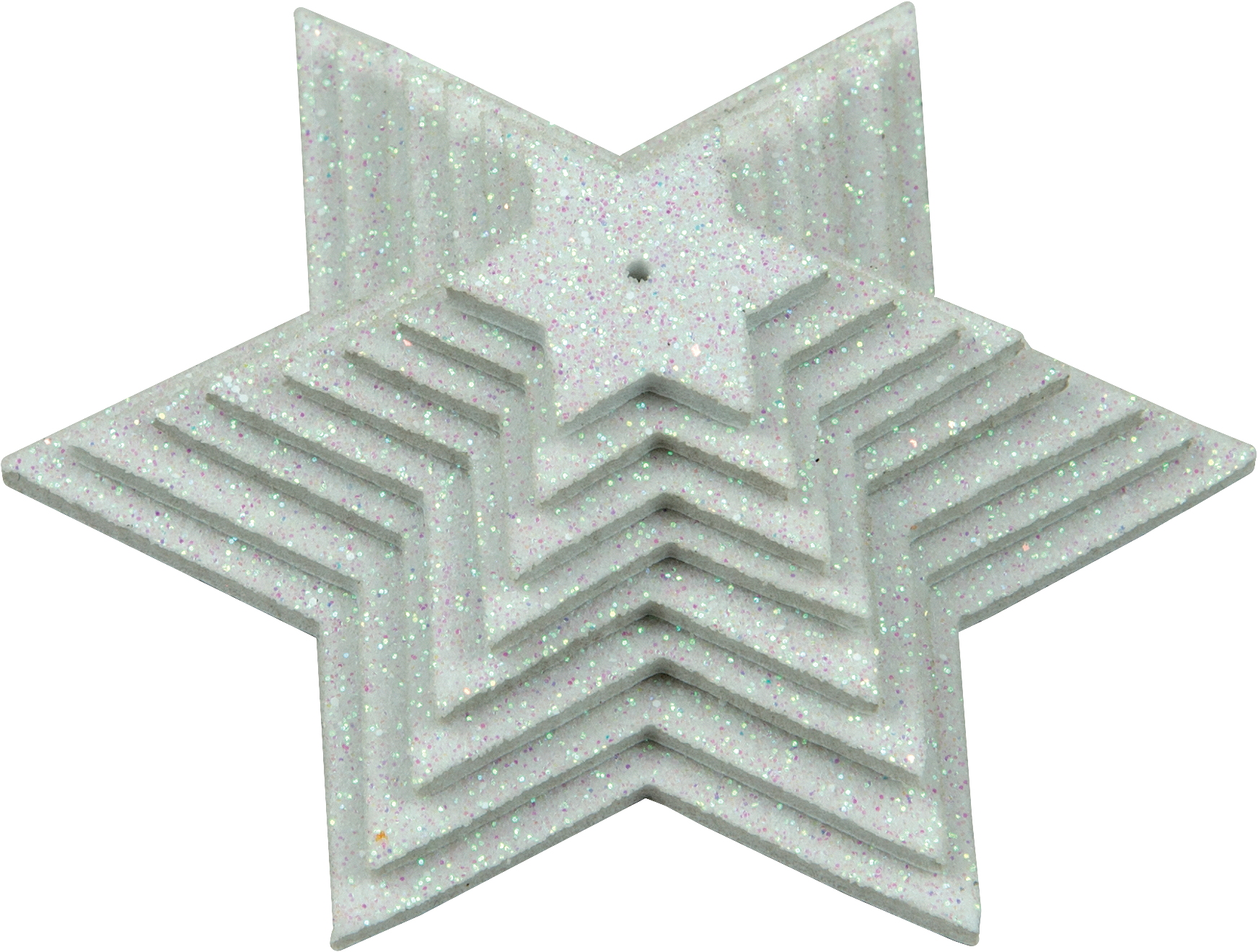 Glittersternenset weiß, 8-teilig, aus Moosgummi