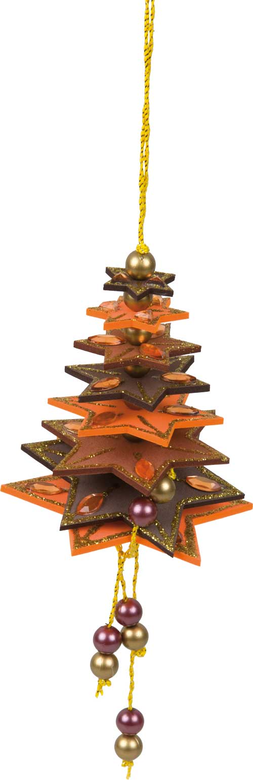Sternenset orange, 8-teilig, aus Moosgummi