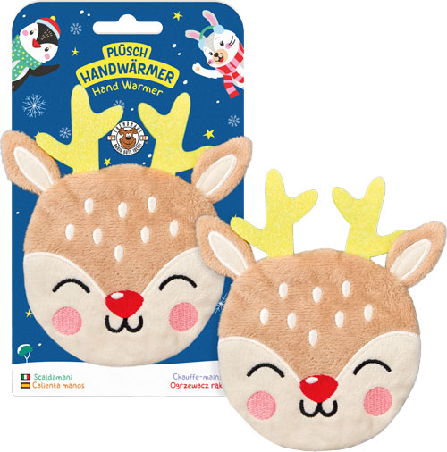 Plüsch Handwärmer Rentier 15 cm