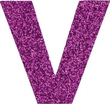 Glitterbuchstabe Maxi V lila
