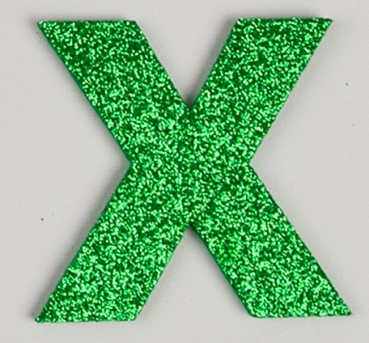 Glitterbuchstabe Maxi X grün