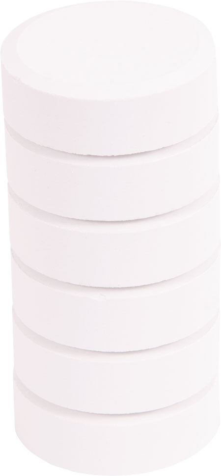 Farbpuck weiß, 6 Stück, Ø 55 mm