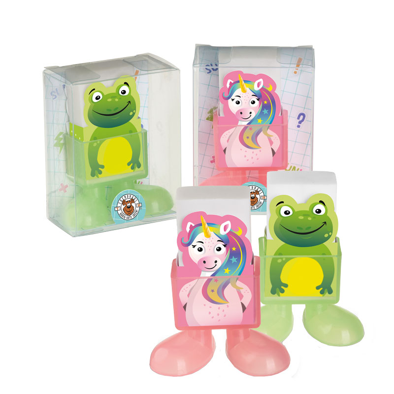 Radierer im Aufsteller sortiert