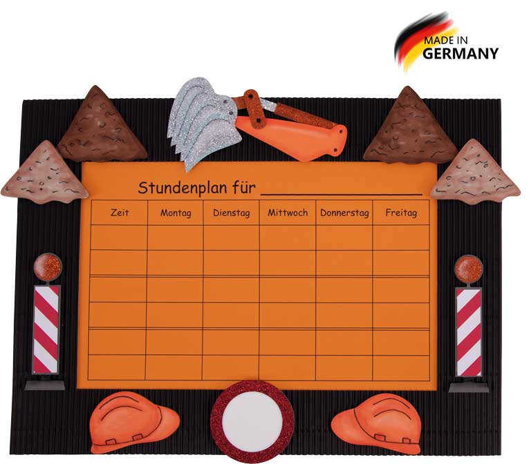 Stundenplan Bastelset Baustelle