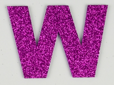 Glitterbuchstabe Maxi W lila