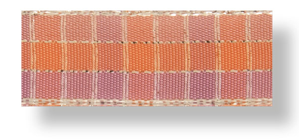 Drahtband Karo 25 mm apricot/gold
