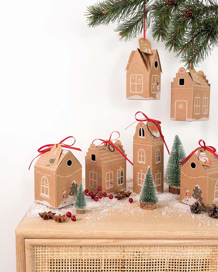Adventskalender Bastelset Lebkuchenhäuser
