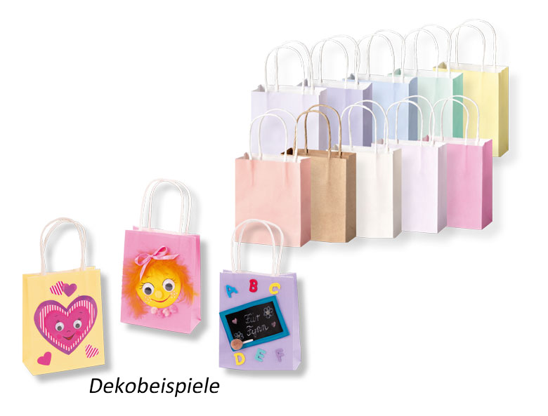 Papiertaschen pastell 12 x15 x5,5 cm