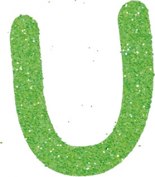 Glitterbuchstabe U apfelgrün