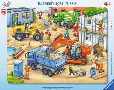 Rahmenpuzzle Große Baustellenfahrzeuge