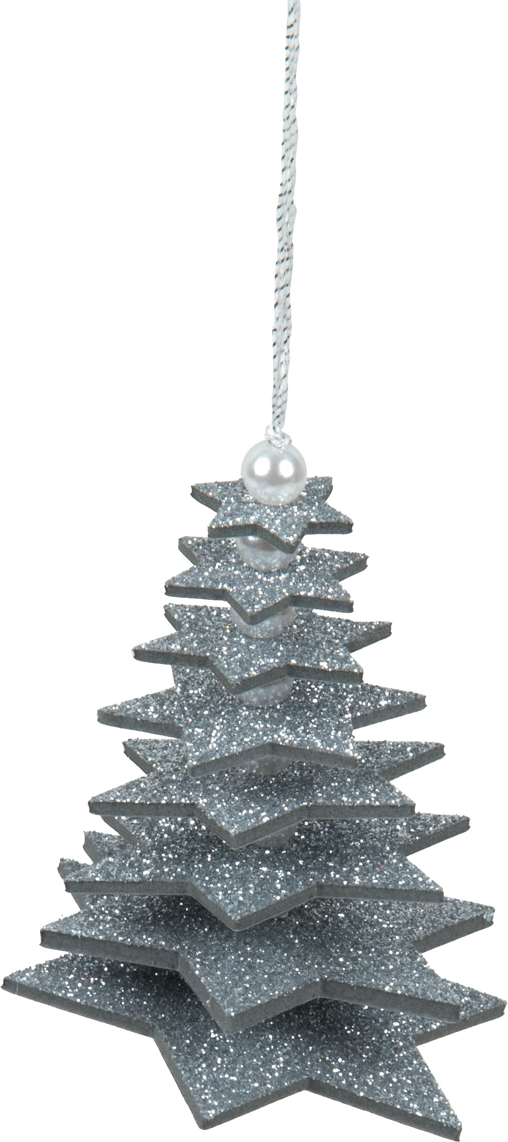 Glittersternenset silber, 8-teilig, aus Moosgummi