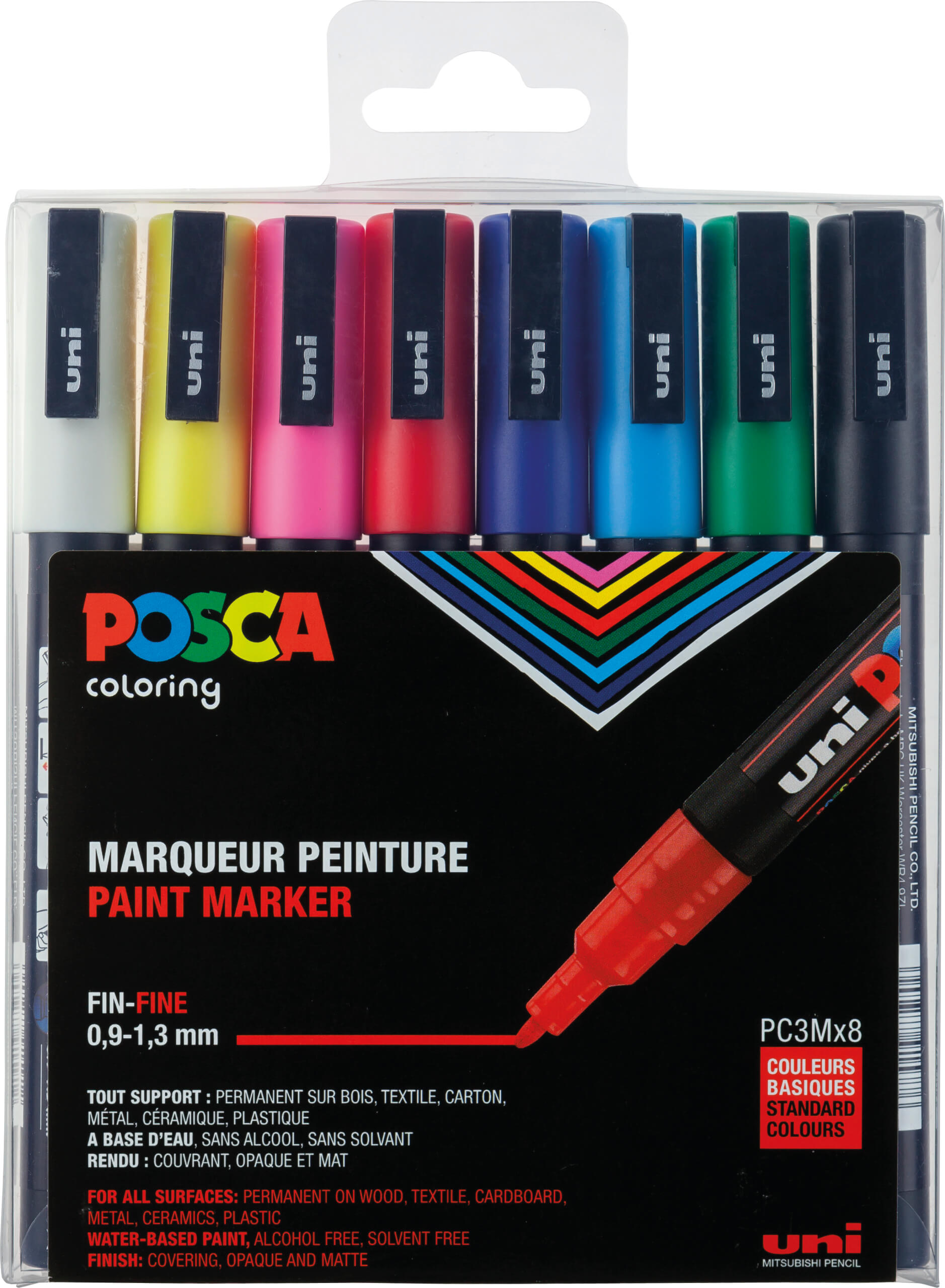 Uni Posca 3M Marker Grundfarben Set