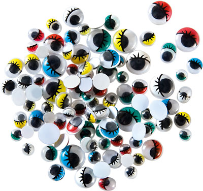 Wackelaugen mit Wimpern bunt