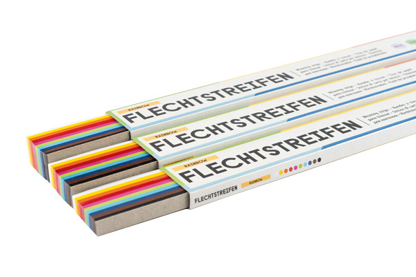 Flechtstreifen intensiv, 200 Stück in 10 Farben