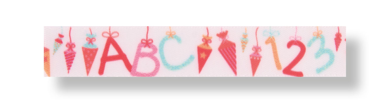 Satinband Schule rot/pink