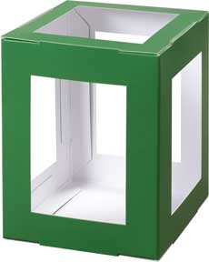 Laternenrohling eckig grün, 5 Stück