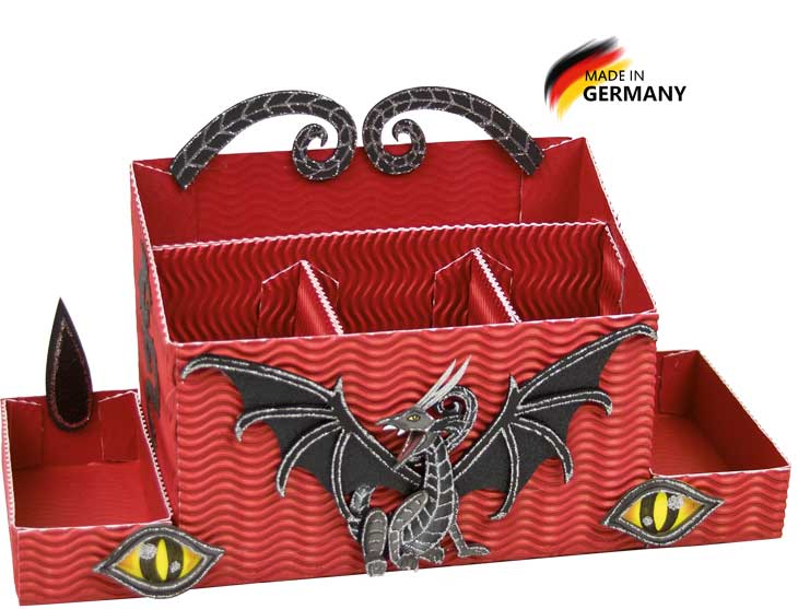 Schreibtischbox Bastelset Drache rot