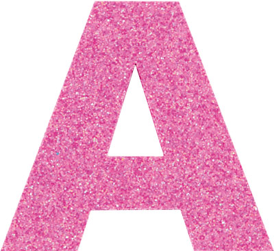 Glitterbuchstabe Maxi A malve