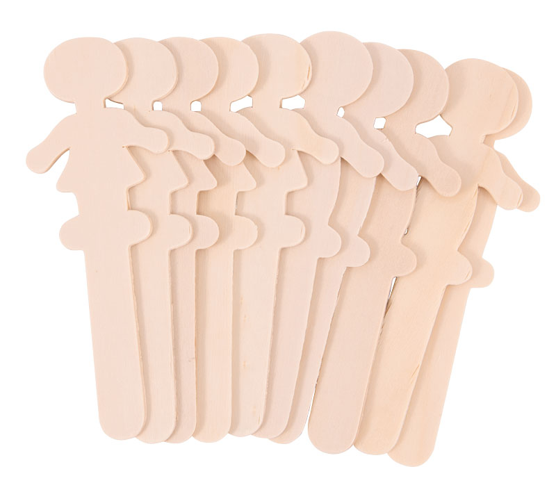 Bastelhölzer Kinder, 10 Stück sortiert