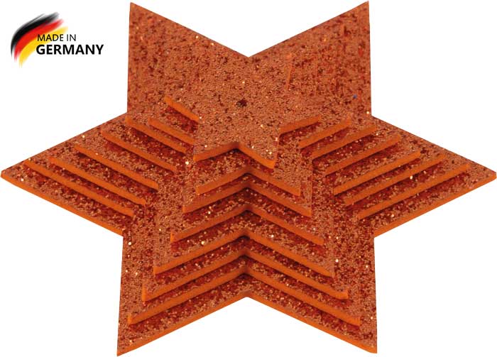 Glittersternenset kupfer, 8-teilig, aus Moosgummi