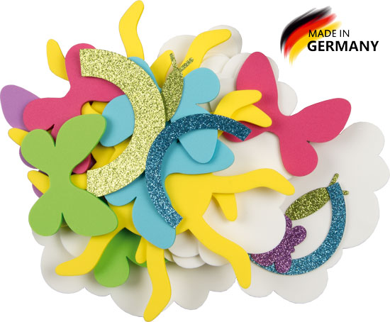 Moosgummisortiment Regenbogenland