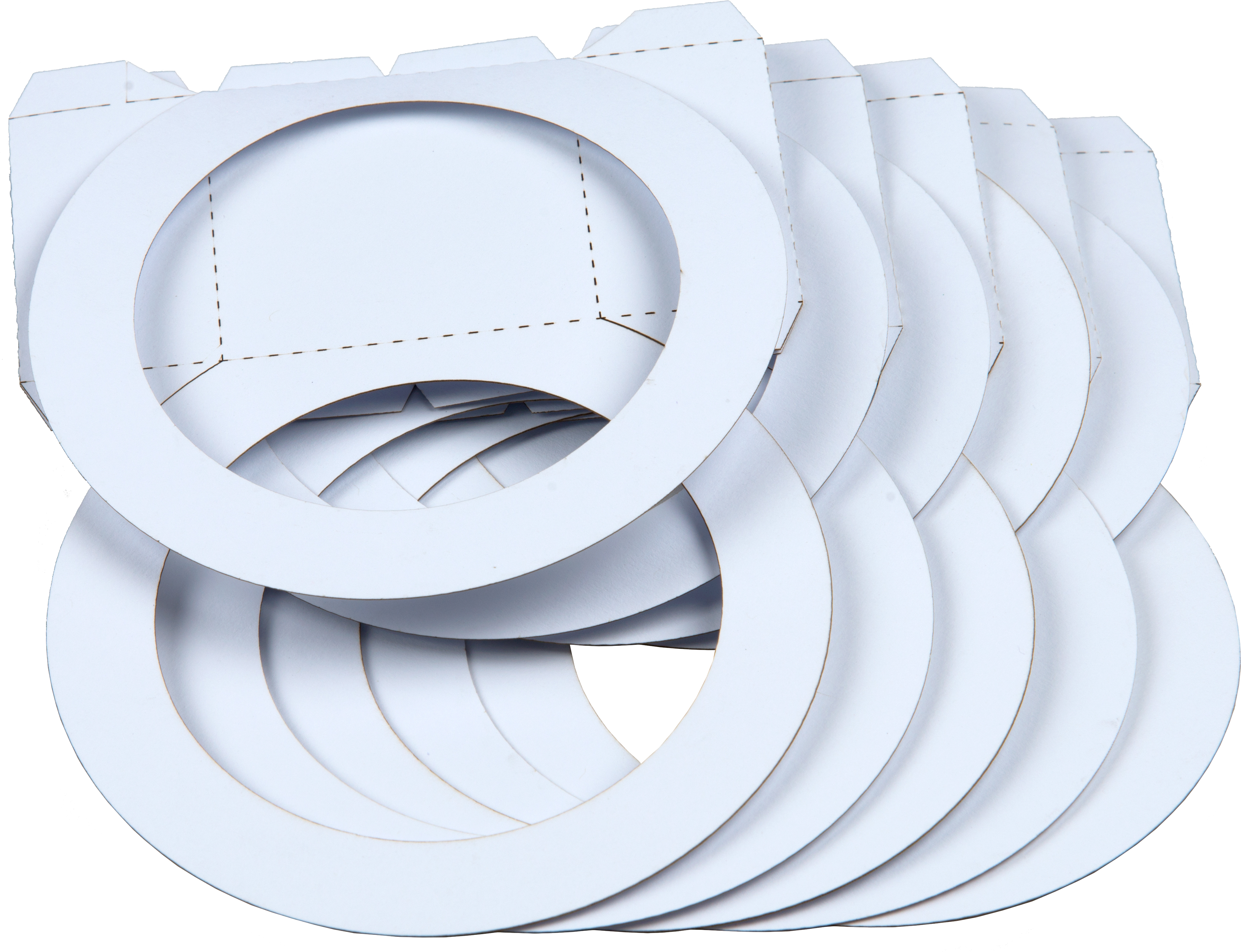 Laternenrohling rund groß weiß, 5 Stück