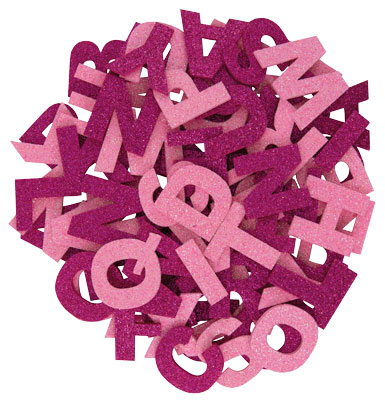 Glitter Buchstabenmix rosa & pink