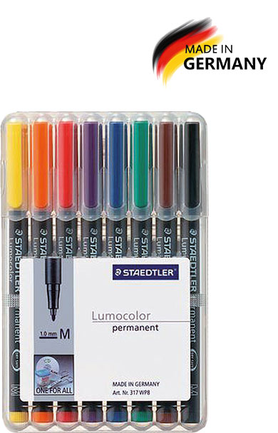 Lumocolor permanent 317 M, 8 Stück sortiert