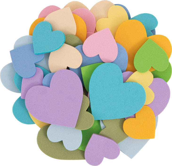 Herzen Pastelltöne, 40 Stück sortiert