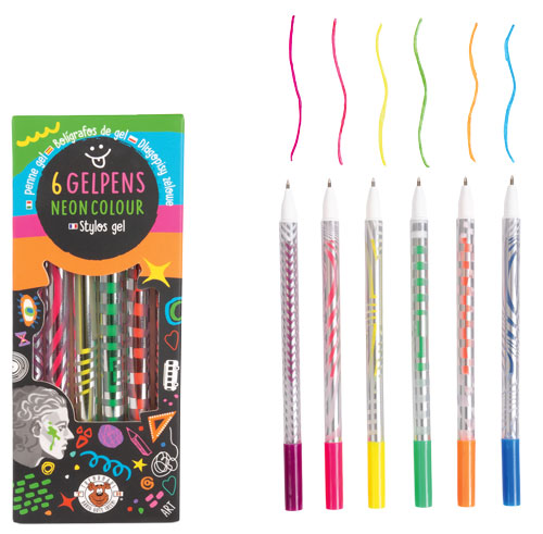 Gelstifte neon 6 Stück sortiert