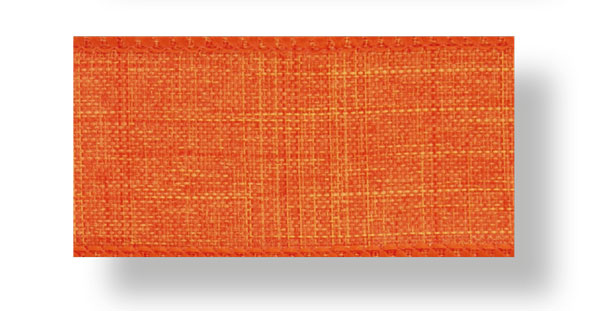 Drahtband Leinenstruktur 40 mm orange