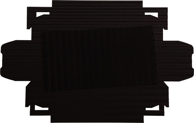 Kreativkarton schwarz aus 3D Wellpappe