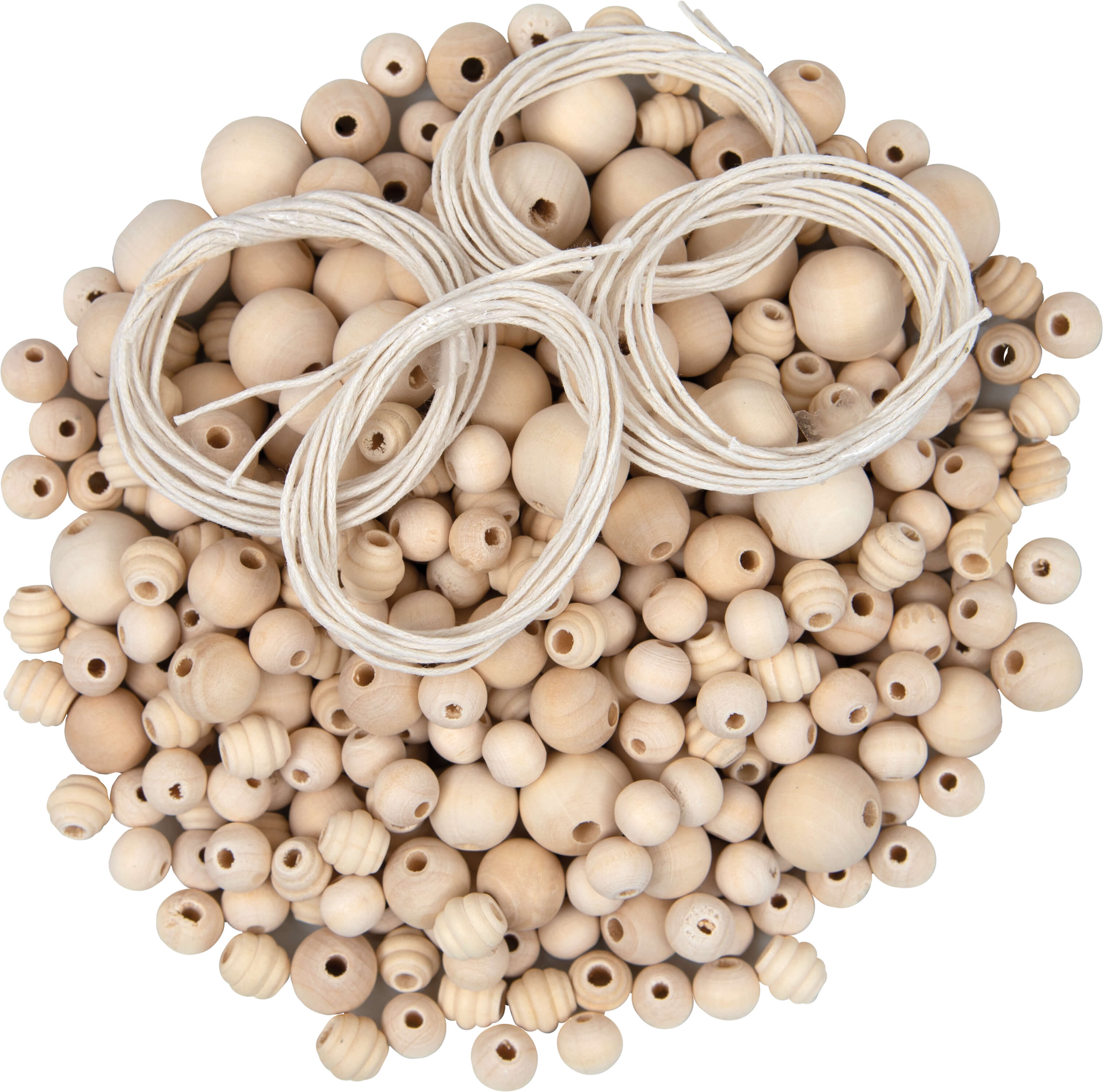 Holzperlenmischung natur 200 g sortiert