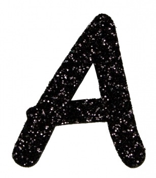 Glitterbuchstabe A schwarz