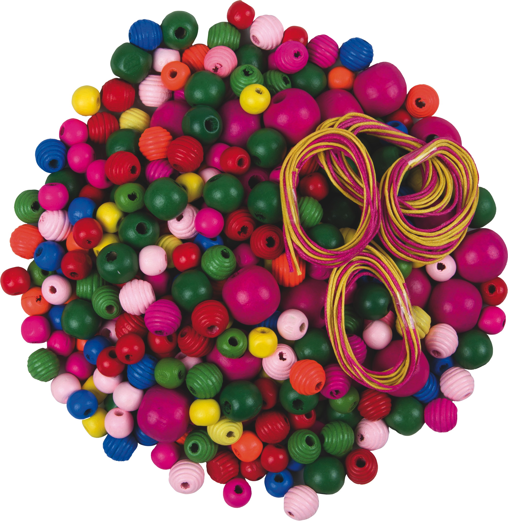 Holzperlenmischung bunt/rund, 200 g sortiert