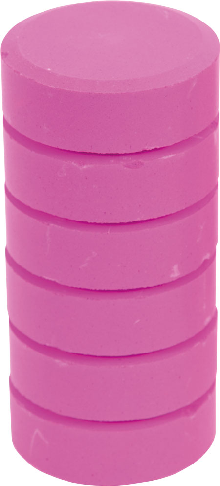 Farbpuck pink, 6 Stück, Ø 55 mm