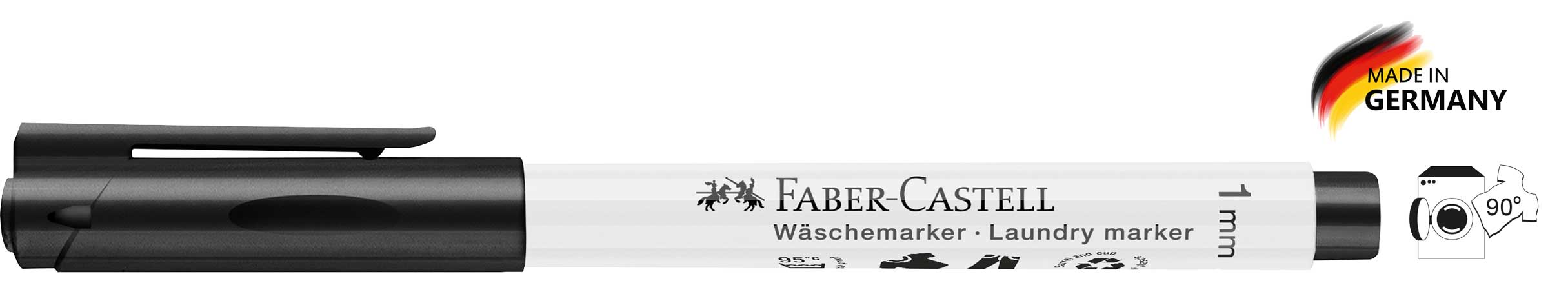 Wäschemarker schwarz, Spitze 1 mm