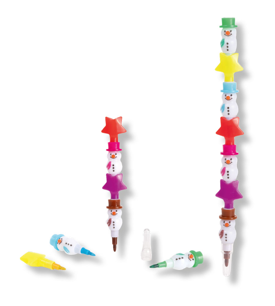 Zieh-& Steckbuntstift Schneemann/Stern 17cm
