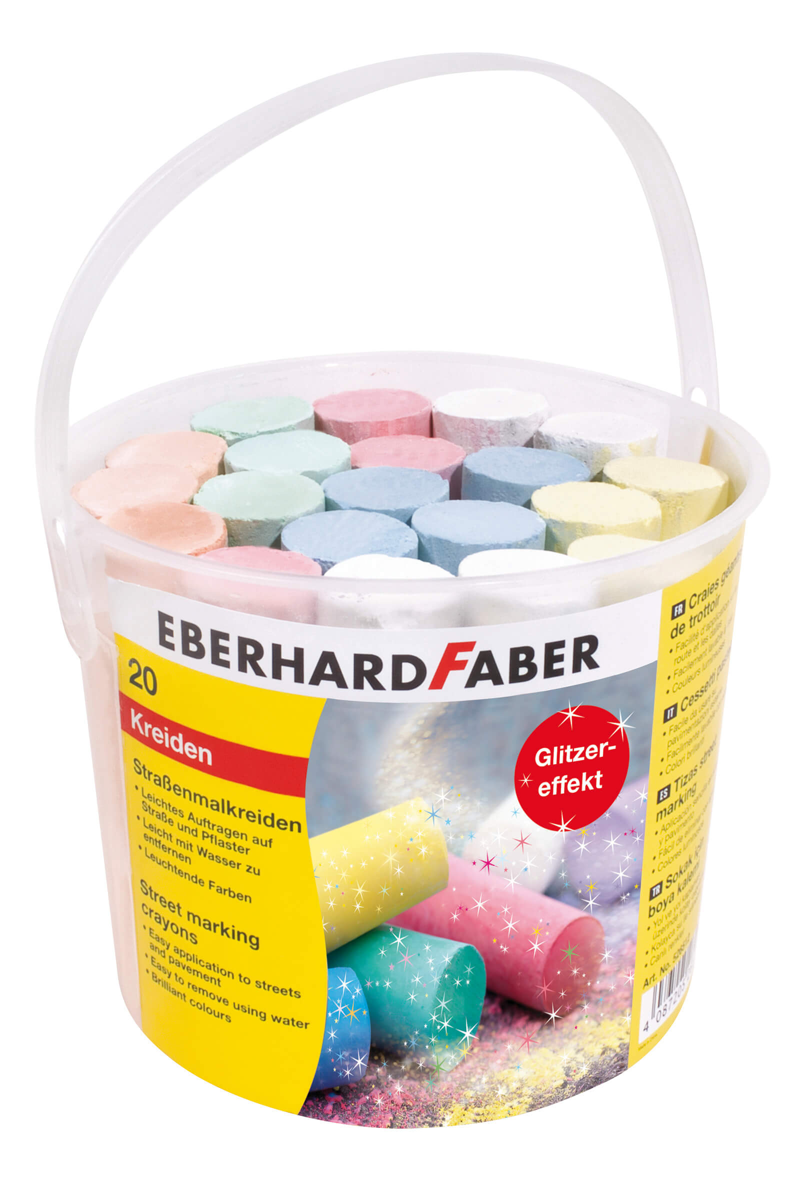 Straßenmalkreide mit Glitzereffekt