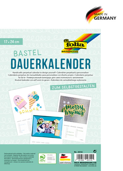 Bastel Dauerkalender weiß