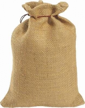 Jutesäckchen mit Zugband natur, 10 Stück