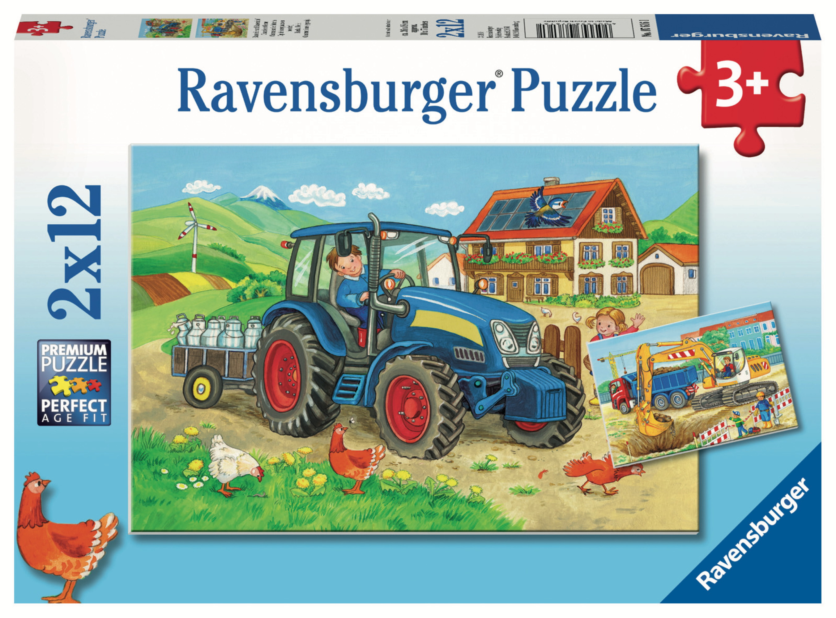 Puzzle Baustelle und Bauernhof