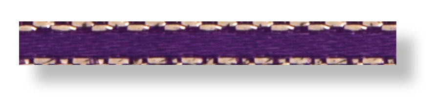 Satinband 3 mm lila/gold