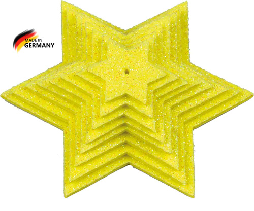 Glittersternenset zitrone, 8-teilig, aus Moosgummi